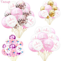 Taoup Happy Birthday Unicorn Balloons Figures Stand Cute Unicorn Foil Ballons Accesssories Unicornio Horns Baby Shower Favors