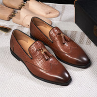 New Style Fashionable Casual Square-toe Loafers Waterproof and Height Increasing Breathable Durable Dress Shoes Business Shoes