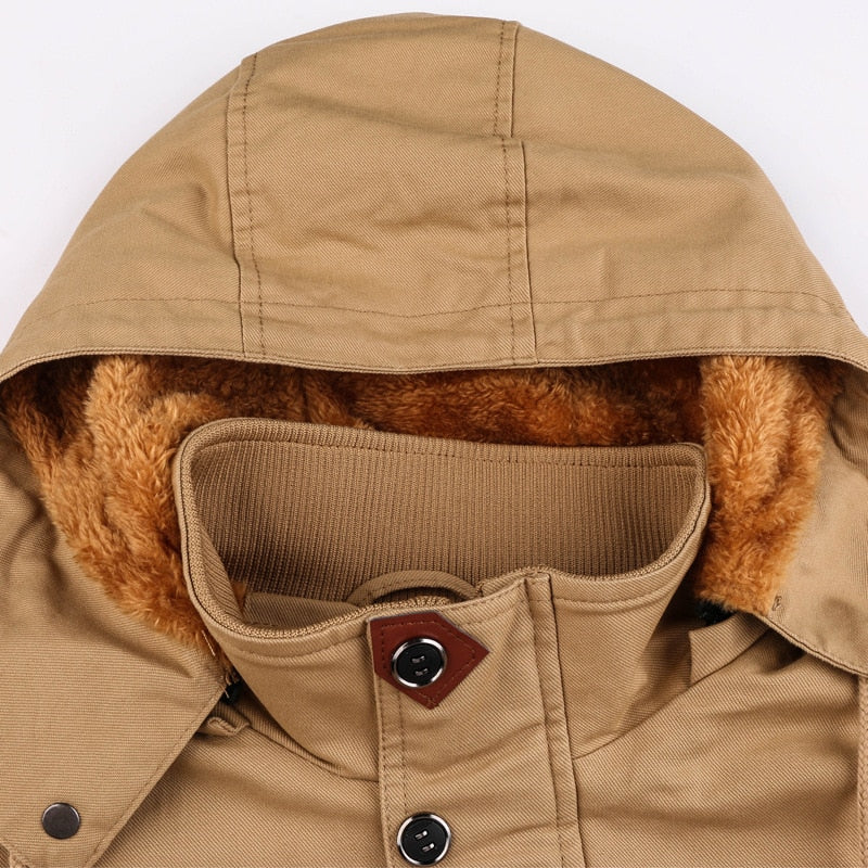 Men&#39;s Winter Fleece Jacket Coats Thick Warm Casual Parkas Military Jackets Men jaquetas masculina inverno Hooded Overcoat 5XL