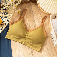 Women's Cotton Underwear Tube Tops Sexy Color Matching Bra Fashion Sports Comfort Tank Up Girl Suspender Underwear Sexy Lingerie