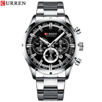 Curren Men&#39;s Watch Blue Dial Stainless Steel Band Date Mens Business Male Watches Waterproof Luxuries Men Wrist Watches for Men