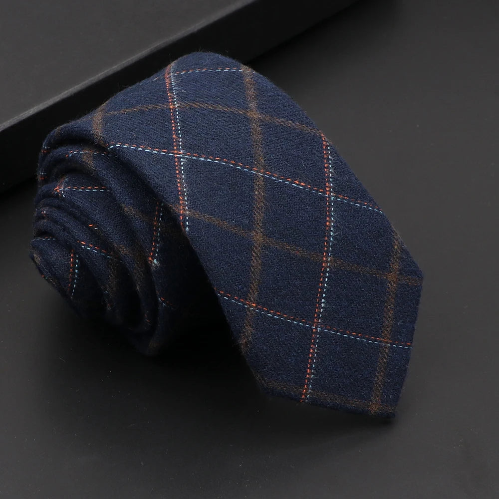 Mens Classic Cotton Ties High Quality Handmade Skinny 6CM Neck Tie Plaid Solid Color Striped Narrow Business Shirt Accessories