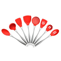 High-end Nordic Style Kitchenware Silicone Spatula Stainless Steel Handle Non-stick Utensils Shovel Soup Spoon Set Kitchen Tools