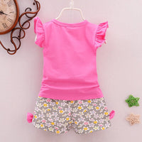 Cute Summer Baby Girls Outfits Cotton T-shirt and Short Pants Two Piece Set for Girl Princess Clothes Suit Children Clothing