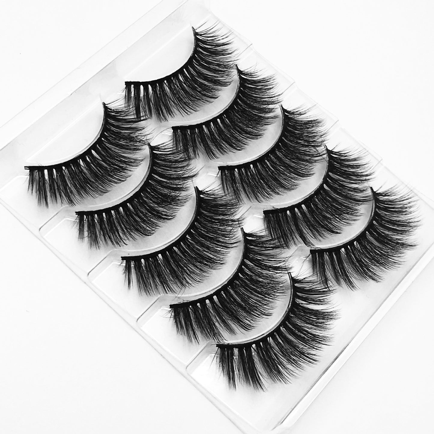 5 Pairs Faux Mink Eyelashes Fluffy Wispy Long Dramatic False Lashes Thick Volume Fake Eyelashes Natural Soft Extension Eyelash