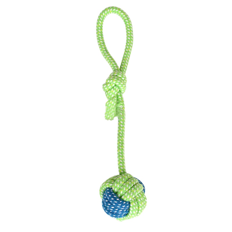 1pc Pet Dog Toy Rope Double Knot Cotton Braided Dog Rope