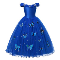 Disney Girls Cinderella Cosplay Costume Dress Kids Sleeveless Princess Party Dresses for Baby Girl Halloween Birthday Clothes