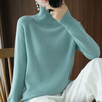 Turtleneck Pullover Fall/winter 2023 Cashmere Sweater Women Pure Color Casual Long-sleeved Loose Pullover Bottoming Women's