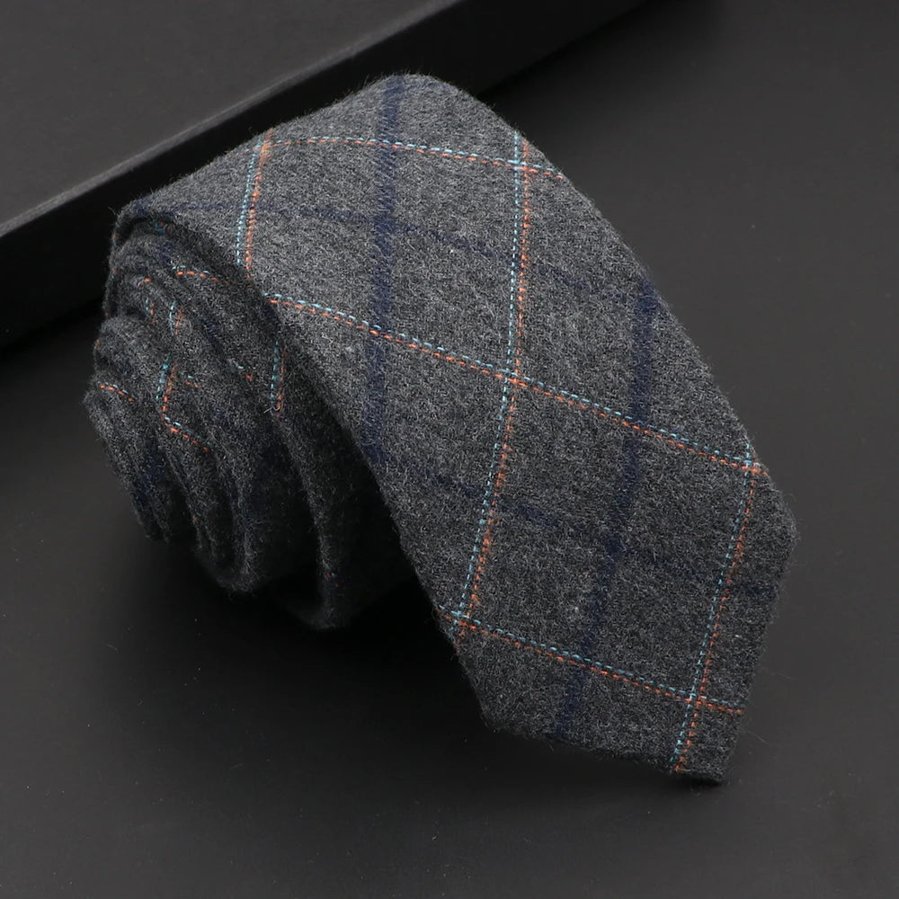 Mens Classic Cotton Ties High Quality Handmade Skinny 6CM Neck Tie Plaid Solid Color Striped Narrow Business Shirt Accessories
