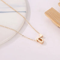 SUMENG Fashion Tiny Heart Dainty Initial Necklace Gold Silver Color Letter Name Choker Necklace For Women Pendant Jewelry Gift