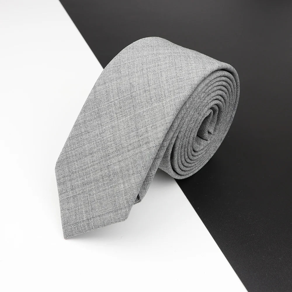 High Quality Classical Color Black Grey Skinny 100% Wool Tie Men Necktie For Business Meeting Fashion Shirt Dress Accessories