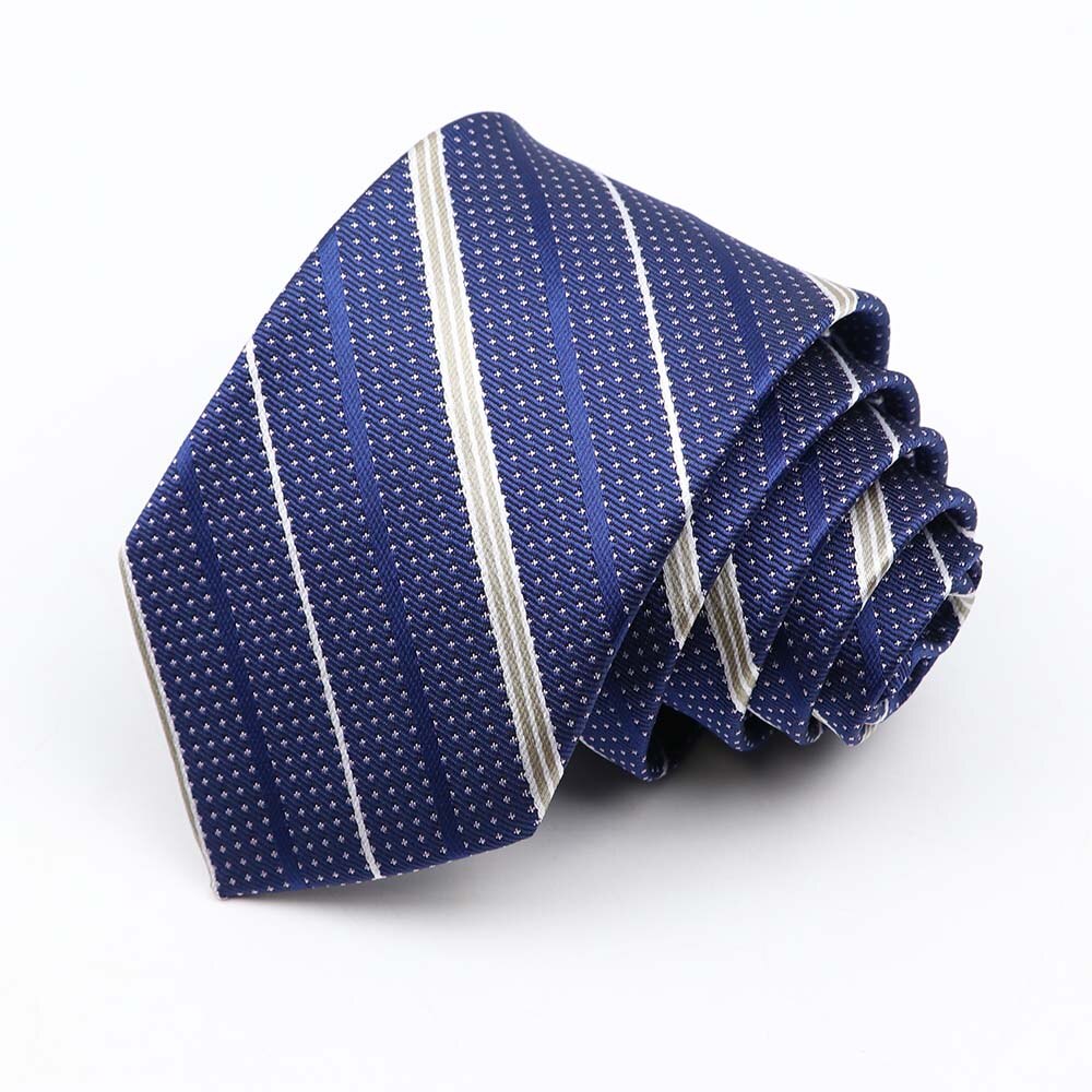 Fashion 6cm Narrow Polyester Necktie For Men Business Meeting Formal Jacquard Striped Plaid Skinny Tie Daily Wear Cravat Gift