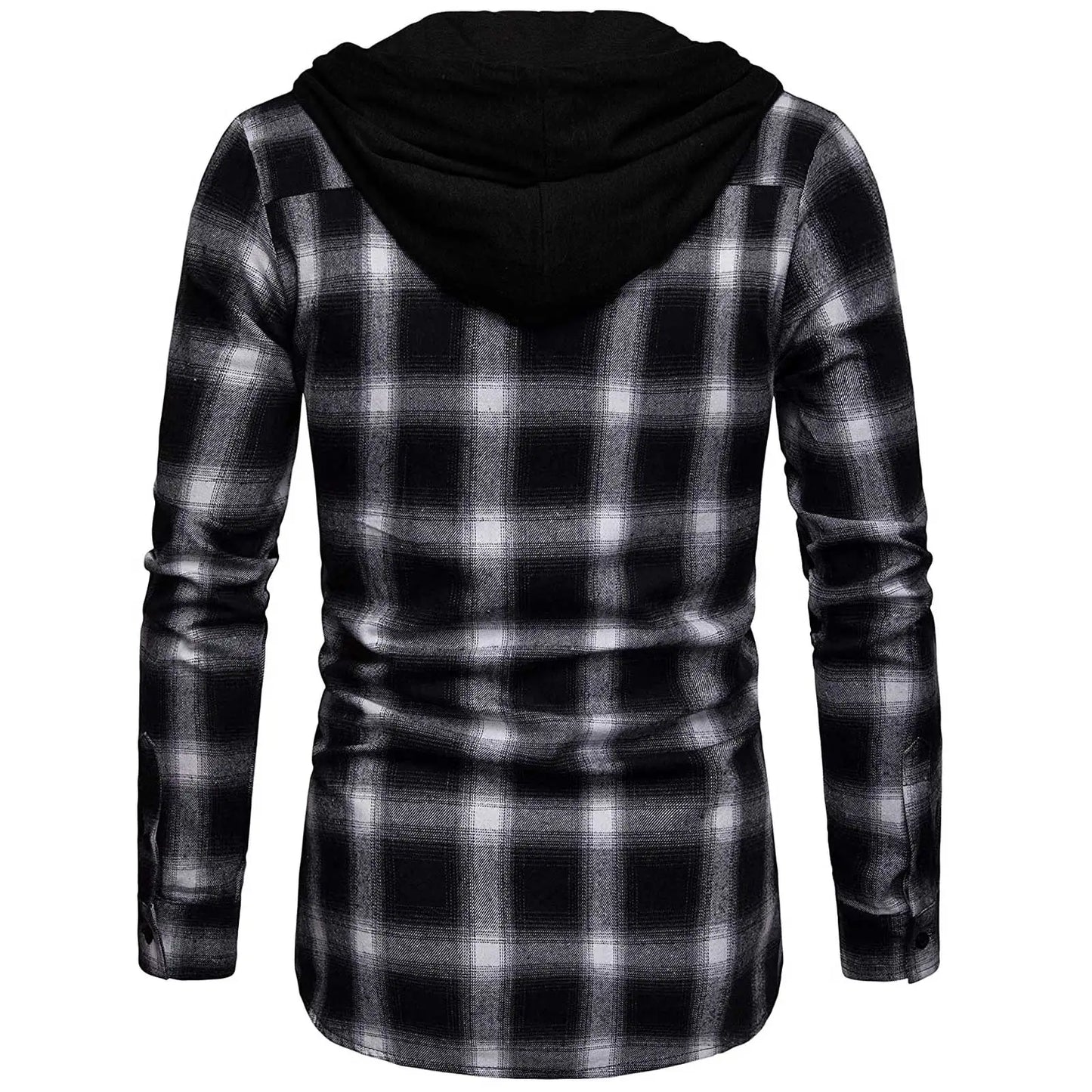 Men's Shirts Autumn Fashion Casual Plaid Shirts Long Sleeve Cotton high quality Pullover Hooded Shirt Winter Mens Top Blouse