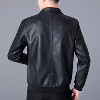 Spring Autumn Men Jacket Black Leather Coat Concise Young Man Bomber Jackets Zipper Leather Jacket for Men Plus Size M-5XL MY266