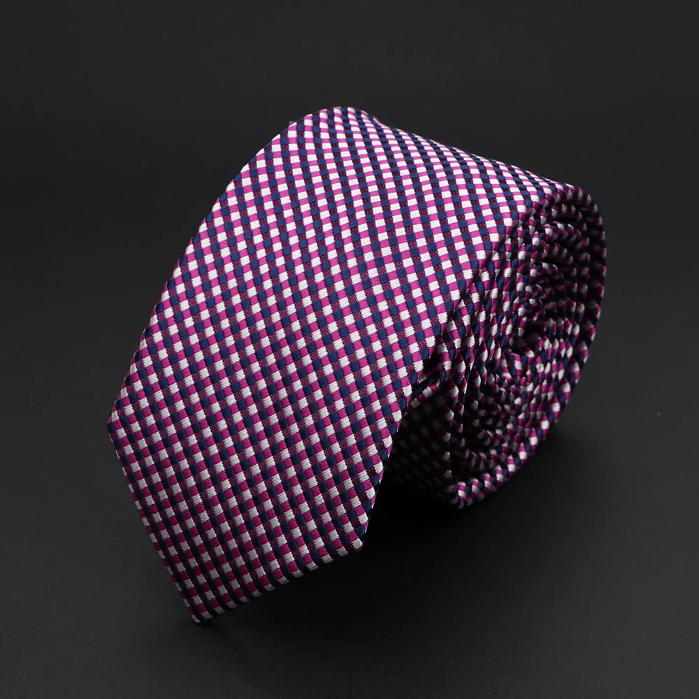 30 Styles Men's Jacquard Striped Solid Color Necktie 6cm Slim Narrow Suit Shirt Accessory Daily Wear Cravat Wedding Party Gift