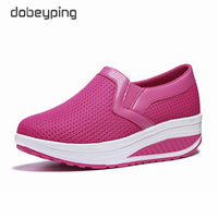 Spring Women's Swing Shoes Mesh Woman Loafers Flat Platforms Female Shoe Casual Wedges Ladies Shoes Height Increasing Footwear