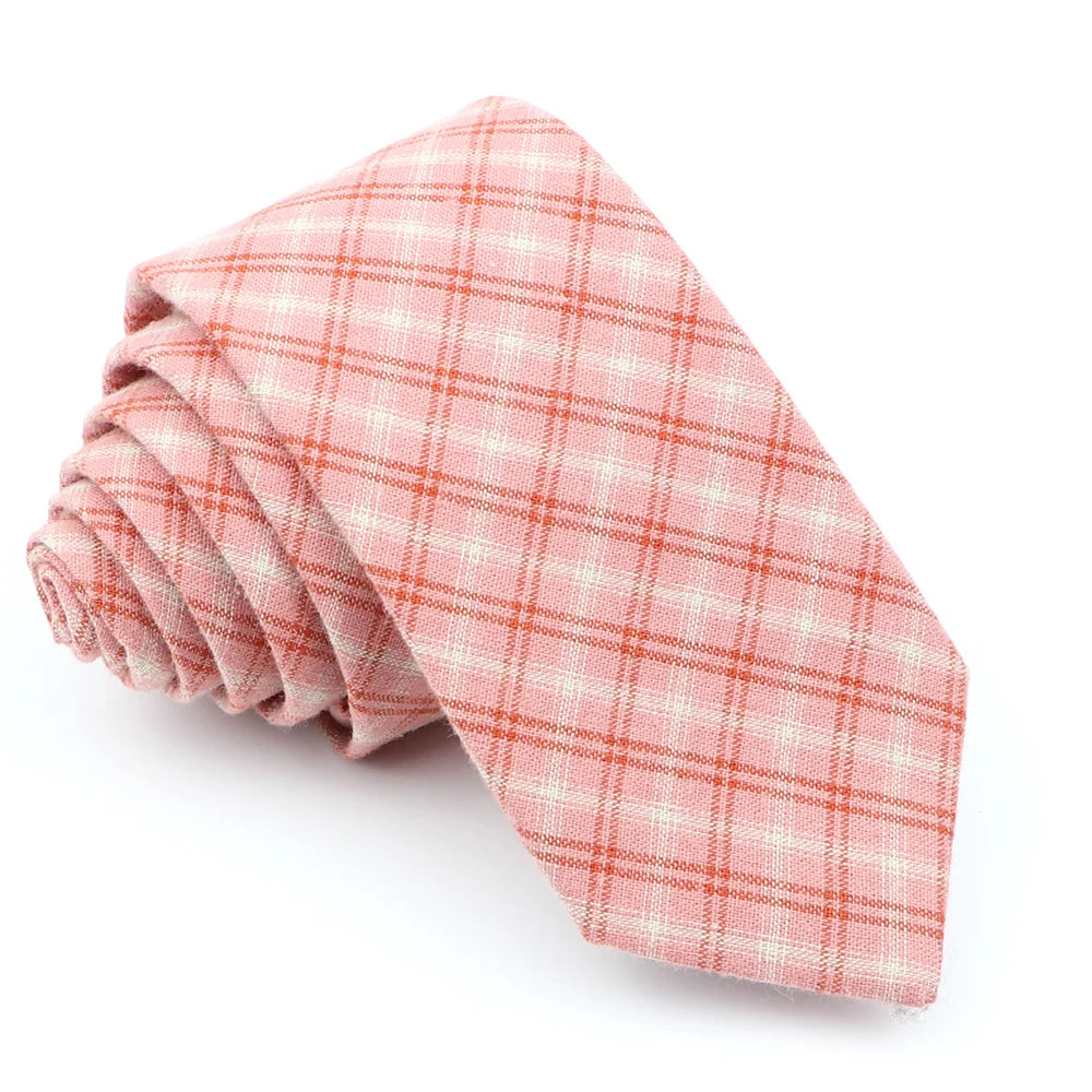 Fashion Plaid Tie For Men Women Colorful Skinny Cotton Necktie For Wedding Bussiness Casual Man's Neckties Suits Flower Cravat