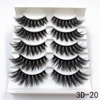 5 Pairs Faux Mink Eyelashes Fluffy Wispy Long Dramatic False Lashes Thick Volume Fake Eyelashes Natural Soft Extension Eyelash