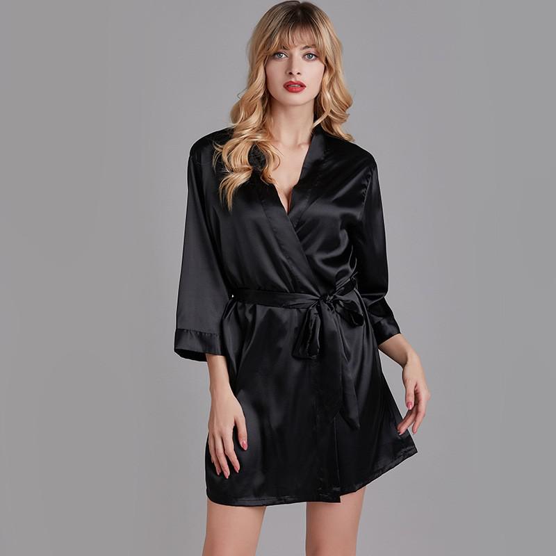 Summer Champagne Chinese Bride Wedding Robe Satin Sleepwear Women Nightgown Sexy Nightdress Lady Kimono Bathrobe Gown Negligee