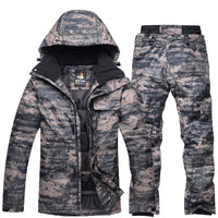 New Mens Camouflage Ski Suit Waterproof Breathable Snowboard Jacket Winter Snow Pants Suits Male Skiing and Snowboarding Sets