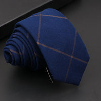 Mens Classic Cotton Ties High Quality Handmade Skinny 6CM Neck Tie Plaid Solid Color Striped Narrow Business Shirt Accessories