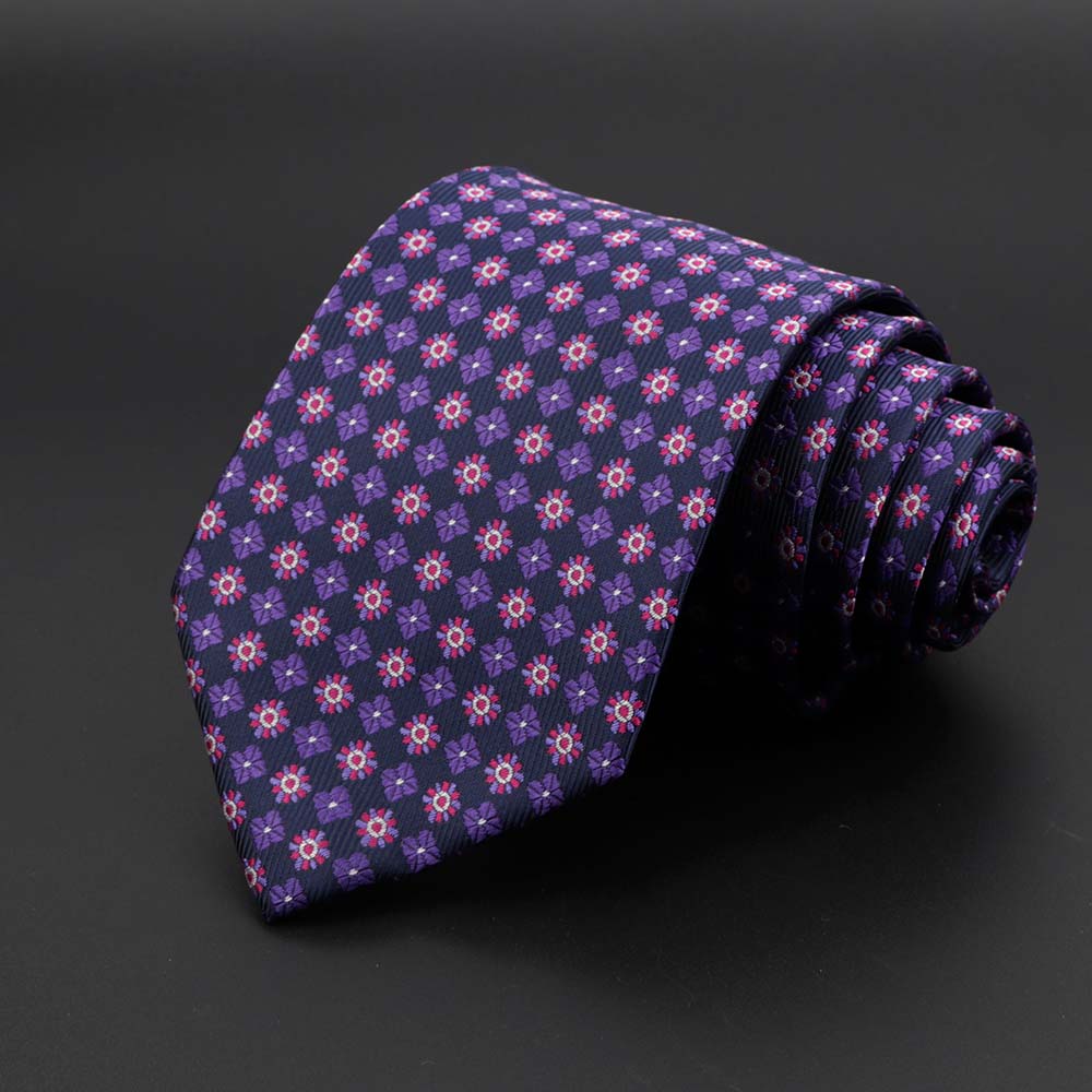 New Men&#39;s Tie Classic Solid Color Stripe Flower Floral 8cm Jacquard Necktie Accessories Daily Wear Cravat Wedding Party Gift