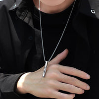 2023 Fashion New Black Rectangle Pendant Necklace Men collar Trendy Simple Stainless Steel Chain Men Necklace Jewelry Gift