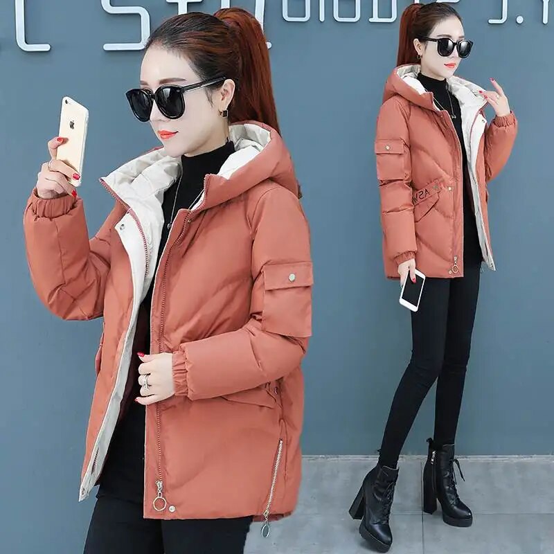 2022 New Winter Women Parkas Hooded Warm Thicken Coat Wadded Jacket Female Down Cotton-Padded Short Parka Gilrs jaqueta feminina