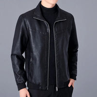 Spring Autumn Men Jacket Black Leather Coat Concise Young Man Bomber Jackets Zipper Leather Jacket for Men Plus Size M-5XL MY266