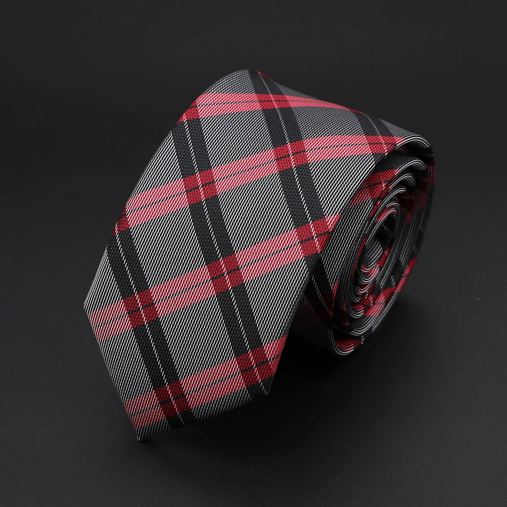 30 Styles Men's Jacquard Striped Solid Color Necktie 6cm Slim Narrow Suit Shirt Accessory Daily Wear Cravat Wedding Party Gift
