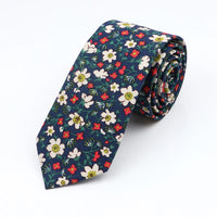 New Floral Elegant Tie For Men Women 100% Cotton Beautiful Flower Paisley Necktie Narrow Skinny Cravat Wedding Casual Corbatas