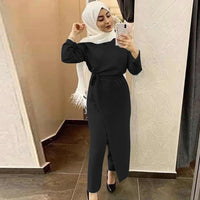 Robe Satin Abaya Dubai Muslim Fashion Jumpsuit Dress Turkey Islam Clothing African Dresses For Women Musulman De Mode Ropa Mujer