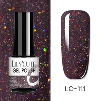 LILYCUTE 7ml Glitter Sequins Nail Gel Polish Gel Rose Gold Semi Permanent Hybrid Nail Art DIY Design Varnish