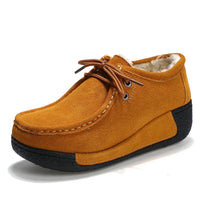Women Platform Shoes Casual Shoes Women Pu Leather Wedges Flats Rubber Boots for Women
