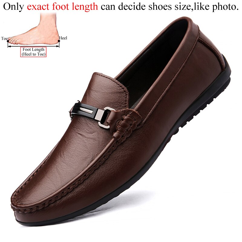 Loafers Men Casual Leather Shoes Slip On Spring Summer Black Brown Fashion Italian Trendy Luxury Designer Brand Loafer