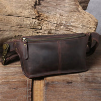 PNDME retro multifunctional genuine leather men's chest bag crazy horse cowhide waist pack sports small shoulder messenger bags