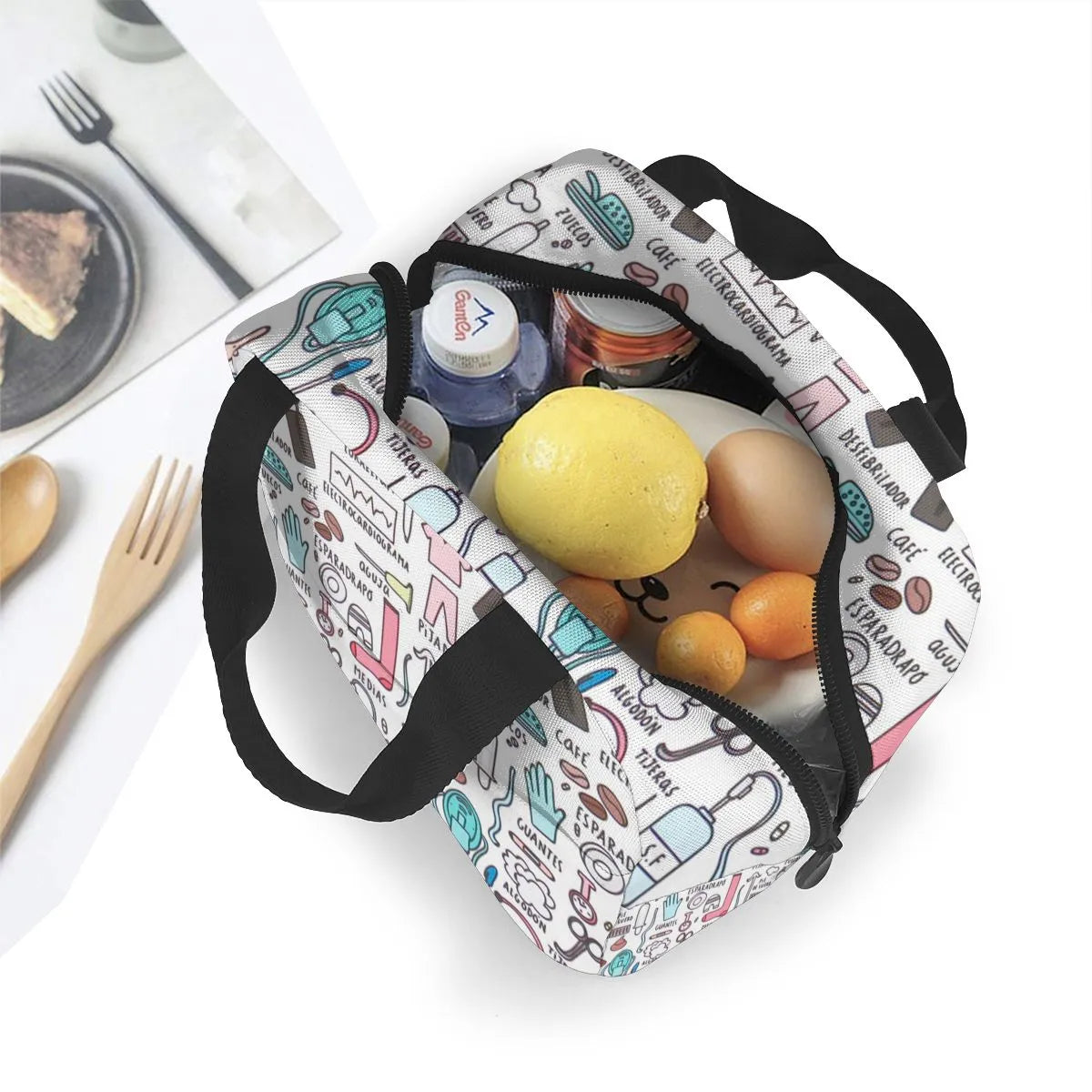 1Pcs New Arrive Fresh Cooler Bag Doctors Nurse Pattern Insulated Lunch Bags Women Food Cooler Warm Bento Box Tote For Kids