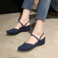 Fashion Women's Sandals 2021 Mules Slippers For Beach Shoes Close Toe Women Heels Strappy Wedges Shoes For Women Plastic Sandals