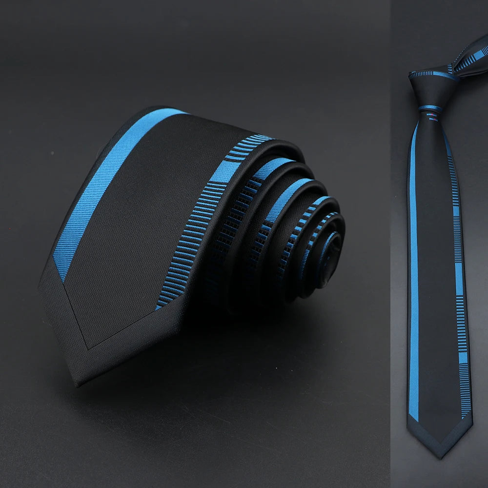 Skinny 6cm Ties For Men Wedding Dress Necktie Floral Paisley Patchwork Black Blue Tie Business Slim Shirt Accessory Gift Cravate