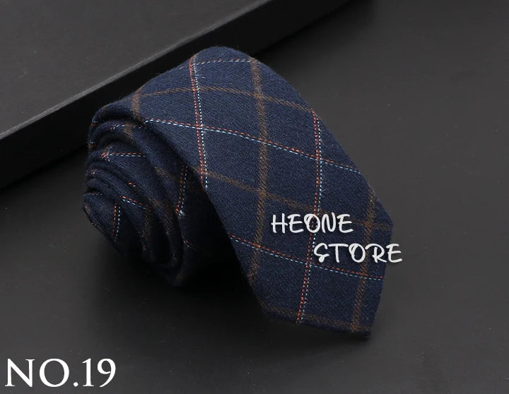 Mens Classic Cotton Ties High Quality Handmade Skinny 6CM Neck Tie Plaid Solid Color Striped Narrow Business Shirt Accessories