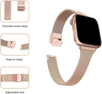 Slim bracelet Metal band for Apple Watch 8 7 6 SE 5 4 3 38 40 41 45 49MM Ultra Stainless Steel Milanese strap for iwatch 42 44MM