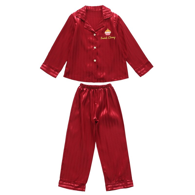 Children Pajamas Set 2023 Spring Ice Silk Striped Kids Pyjamas For Girls & Boys Sleepwear