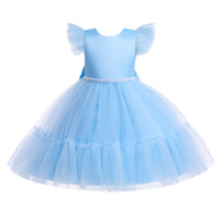 Pageant Formal Bridesmaid Dresses Girls Tulle Fluffy Wedding Princess Dress For Kids Elegant Children Birthday Party Prom Gown