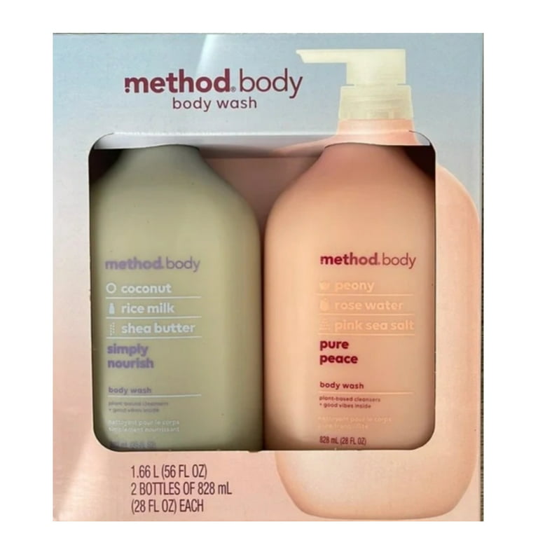 Method Body Body Wash 2 Pack Simply Nourish and Pure Peace 28 fl oz each