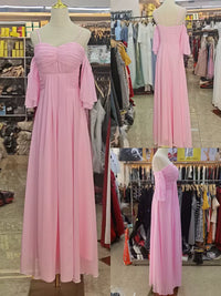 2 Chiffon Hand-Stitched Super Fairy Fluttering Nightclub Bar KTV Model Catwalk Evening Dress Covering Belly Thin Pink