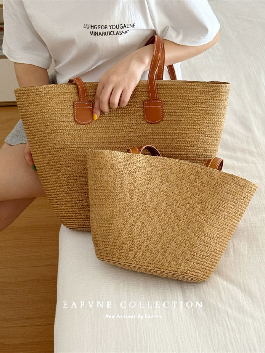 Women's French Beach Bag Fancy Straw Woven Bag