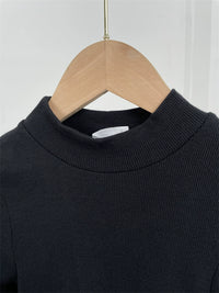 Australia Pure Cotton Mock-Neck Casual Knitted Dress