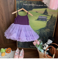 Korean Style Girl Dress Summer Dress Pettiskirt 2024 New Arrival Girl Princess Dress Fashion Baby Performance Dance Skirt