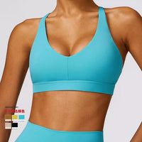 2024 Spring Tight Brushed Back Yoga Clothes Running Shockproof Sports Bra Quick-Drying Fitness Vest with Chest Pad