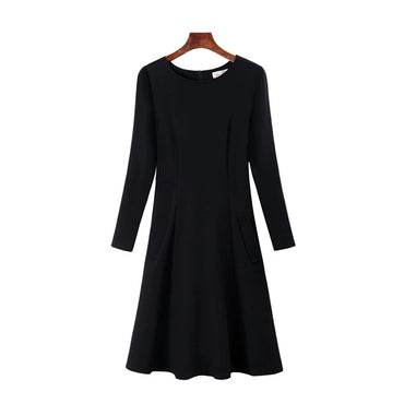 Black Dress 2024 New Arrival Spring and Autumn Women's Clothing Formal Occasion Mid Length Long Length Skirt Slim Fit Slimming A- line Skirt Dress